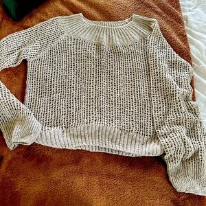 Crochet on/off shoulder sweater M